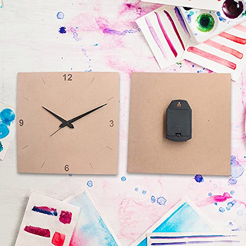 IVEI DIY Square Clock MDF Wooden Craft Blank Wall Clock for Painting Decoration 11in x 6mm Brown - Image 3
