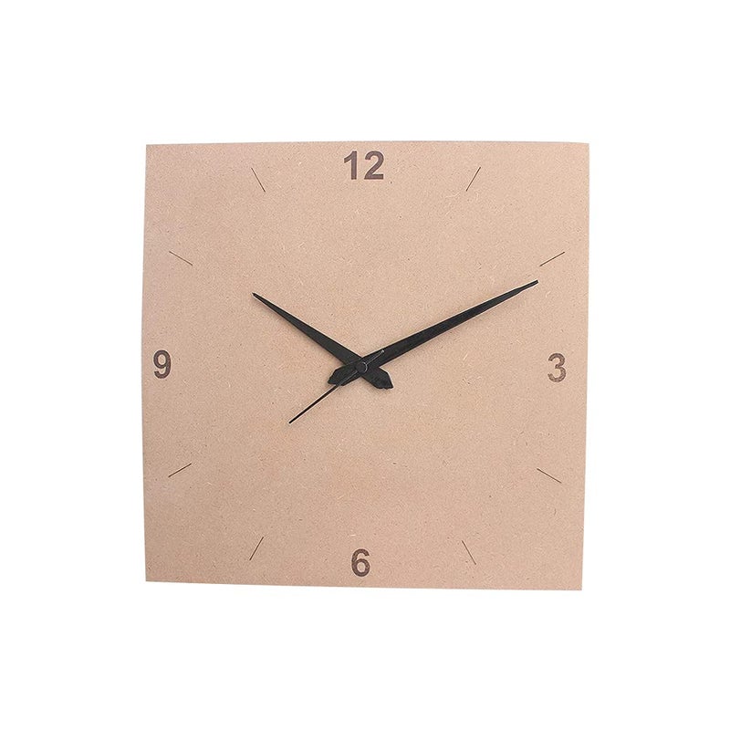 IVEI DIY Square Clock MDF Wooden Craft Blank Wall Clock for Painting Decoration 11in x 6mm Brown - Image 2
