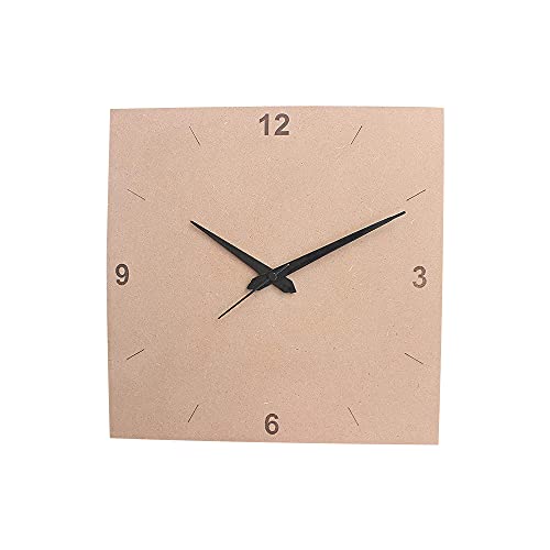 IVEI DIY Square Clock MDF Wooden Craft Blank Wall Clock for Painting Decoration 11in x 6mm Brown - Image 1