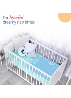 Luvlap Instadry Anti-Piling Fleece Extra Absorbent Quick Dry Sheet For Baby, Baby Bed Protector, Waterproof Baby Sheet, Small Size 50X70Cm, Pack Of 2, Sky Blue & Salmon Rose  - Image 5