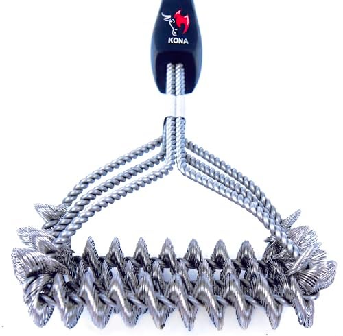 Kona Safe/Clean Grill Brush - Bristle Free BBQ Grill Brush for Outdoor Grill- 100% Rust Resistant Stainless Steel Barbecue Grill Cleaner - Safe for Porcelain, Ceramic, Steel, Cast Iron, Grilling Gift - Image 1