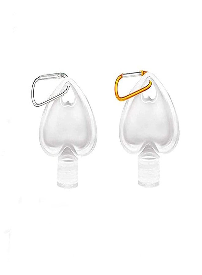 esowemsn 2pcs Plastic Heart-shaped Keychain Bottles Empty Hand Wash Bottles 50ml/2oz Refillable Leakproof Plastic Clear Travel Bottles for Hand Soap Body Wash Liquid Shampoo(Random Color) - Image 1