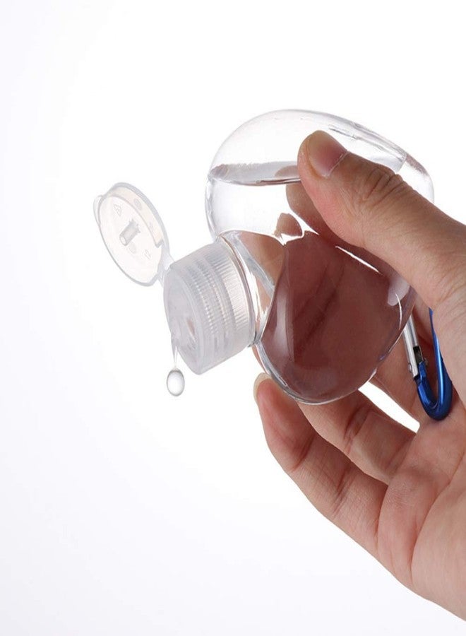 esowemsn 2pcs Plastic Heart-shaped Keychain Bottles Empty Hand Wash Bottles 50ml/2oz Refillable Leakproof Plastic Clear Travel Bottles for Hand Soap Body Wash Liquid Shampoo(Random Color) - Image 3