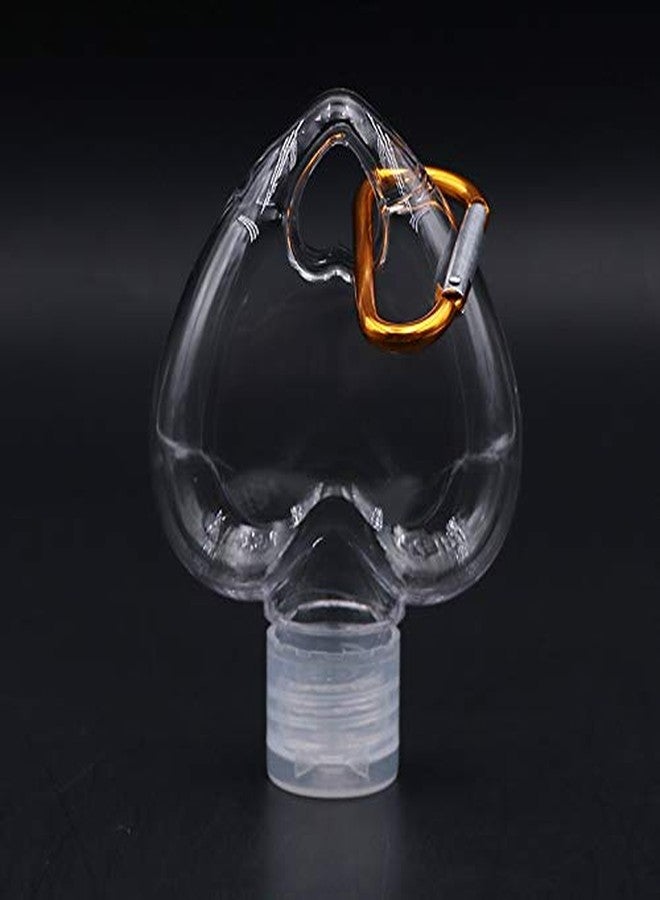esowemsn 2pcs Plastic Heart-shaped Keychain Bottles Empty Hand Wash Bottles 50ml/2oz Refillable Leakproof Plastic Clear Travel Bottles for Hand Soap Body Wash Liquid Shampoo(Random Color) - Image 5
