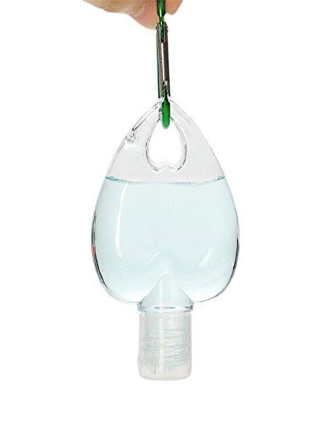 esowemsn 2pcs Plastic Heart-shaped Keychain Bottles Empty Hand Wash Bottles 50ml/2oz Refillable Leakproof Plastic Clear Travel Bottles for Hand Soap Body Wash Liquid Shampoo(Random Color) - Image 2