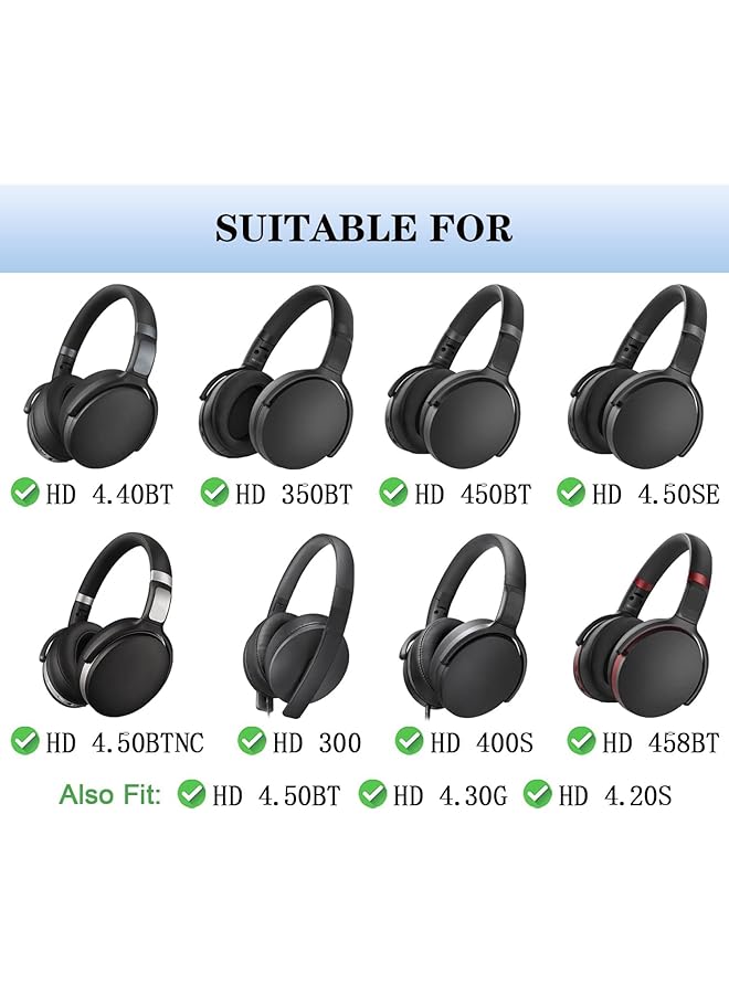 إيروريكس أكواب أذن جل تبريد بديلة مناسبة لسماعات الرأس Hd4.50Bt Hd4.50Btnc Hd4.40Bt عازلة للضوضاء مصنوعة من رغوة الذاكرة - Image 5