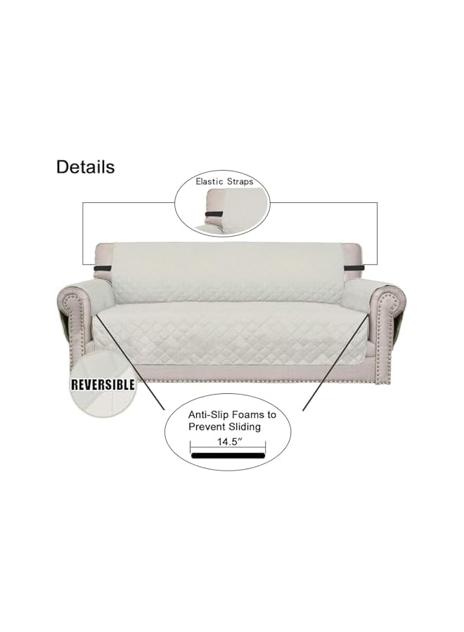 Green Tiger غطاء أريكة، غطاء أريكة مقاوم للماء، غطاء أريكة مبطن قابل للعكس، غطاء أريكة 3 مقاعد قابل للغسل في الغسالة وغير قابل للانزلاق مع أحزمة مرنة، واقي للأثاث للحيوانات الأليفة والأطفال - Image 3