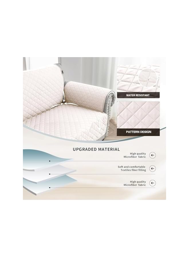 Green Tiger غطاء أريكة، غطاء أريكة مقاوم للماء، غطاء أريكة مبطن قابل للعكس، غطاء أريكة 3 مقاعد قابل للغسل في الغسالة وغير قابل للانزلاق مع أحزمة مرنة، واقي للأثاث للحيوانات الأليفة والأطفال - Image 4