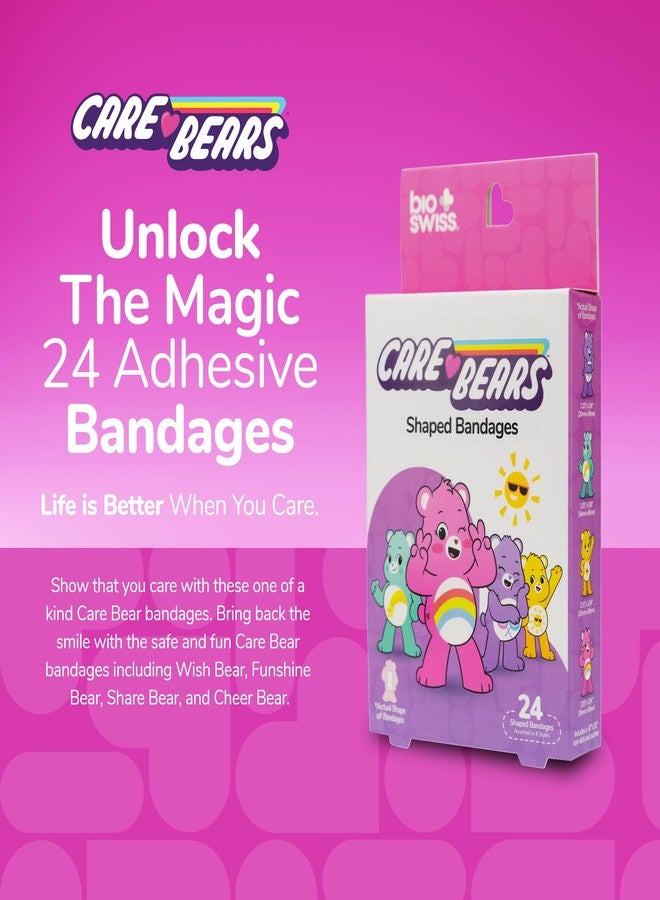BioSwiss Care Bears Kids Bandages, Unlock The Magic Care Bear Shaped Self Adhesive Bandage Set, Latex Free, Sterile Wound Care, 24 Count - Image 2