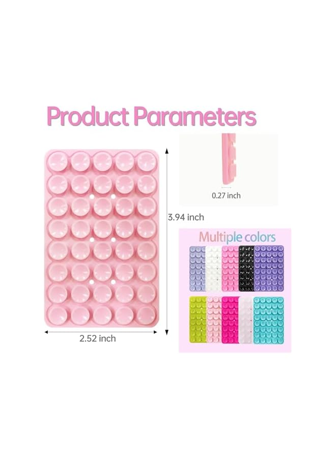 Green Tiger 2Pcs Silicone Suction Cup Phone Case Mount Double Sided, Phone Accessories Hands-Free Strong Grip Holder for Selfies and Videos, Silicon Phone Stand for iPhone and Android Light Pink - Image 2