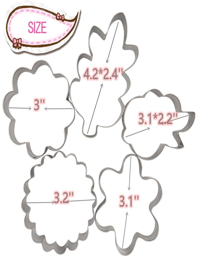 TUZICAKE 5Pcs Spring Flowers Cookie Cutters, Sunflower Dasiy Rose Tulip Shapes Biscuits Molds Stainless Steel Cutter Set for Mother's Day, Father's Day, Valentine's Day, Thanksgiving - Image 2