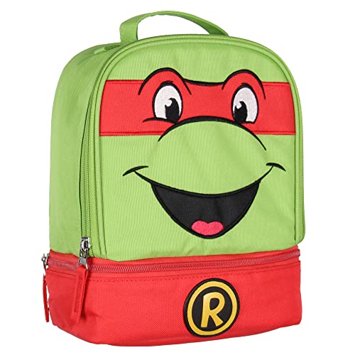 INTIMO Teenage Mutant Ninja Turtles TMNT All Turtles Dual Compartment Lunch Box (Raphael) 9" - Image 1