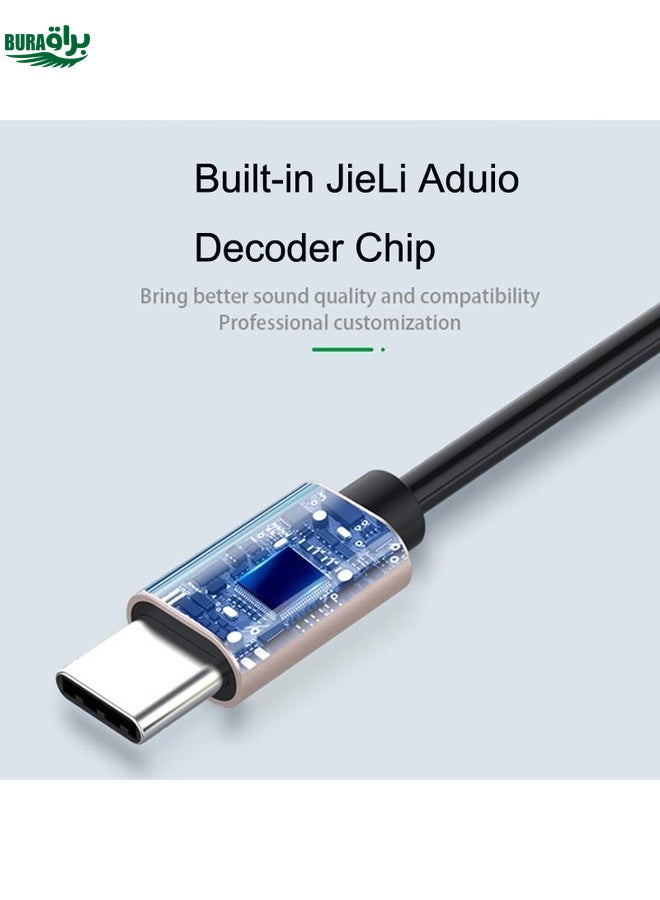 BURAQ Type-C/USB-C To 3.5mm Male Elbow Spring Car Audio Adapter Cable, Cable Length: 1.5m(Analog Audio) - Image 3