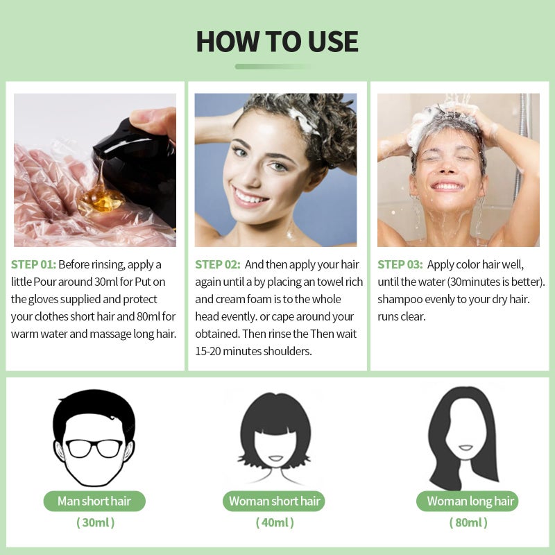 Leorx Chestnut Brown Hair Dye Shampoo, Leorx 3 In 1 Color Shampoo Instant Herbal Coloring Shampoo Refresh Hair For Women&Men - Tintes Para El Cabello Profesional - Image 4