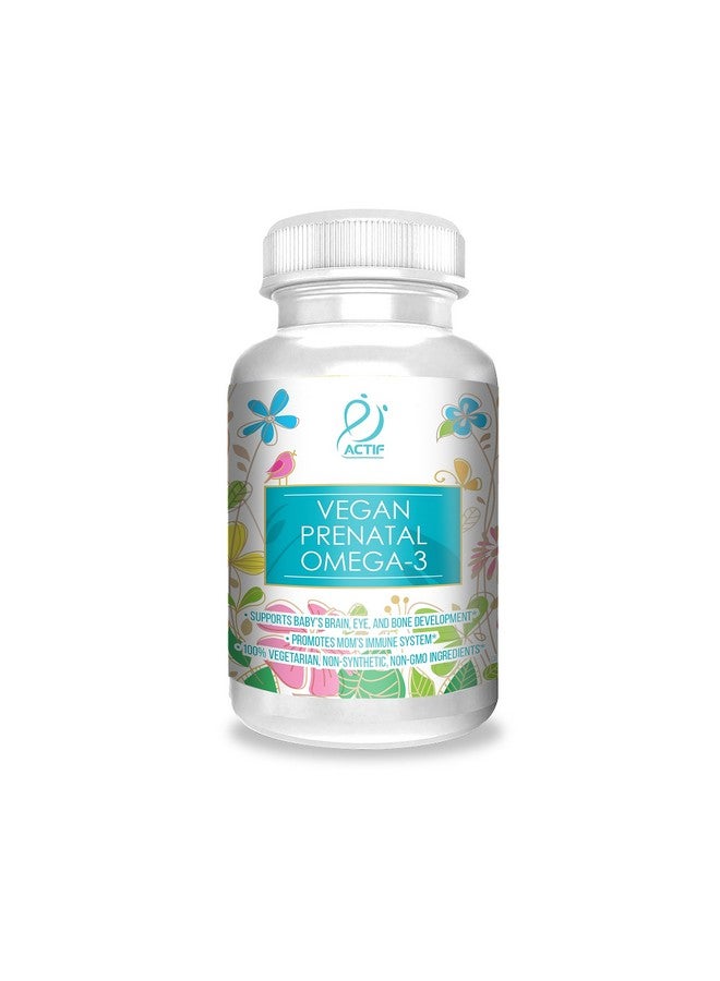 Actif Organic Vegan Prenatal Omega-3 with High Strength Algae Oil Formula, 100% Natural, Gluten-Free, Non-GMO, 90 Count - Image 1