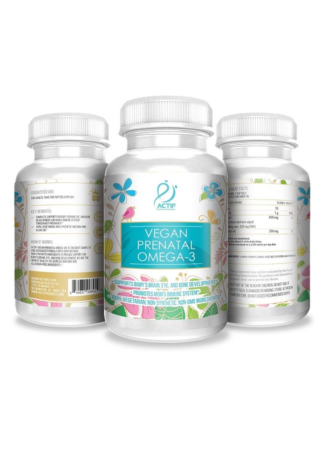 Actif Organic Vegan Prenatal Omega-3 with High Strength Algae Oil Formula, 100% Natural, Gluten-Free, Non-GMO, 90 Count - Image 4