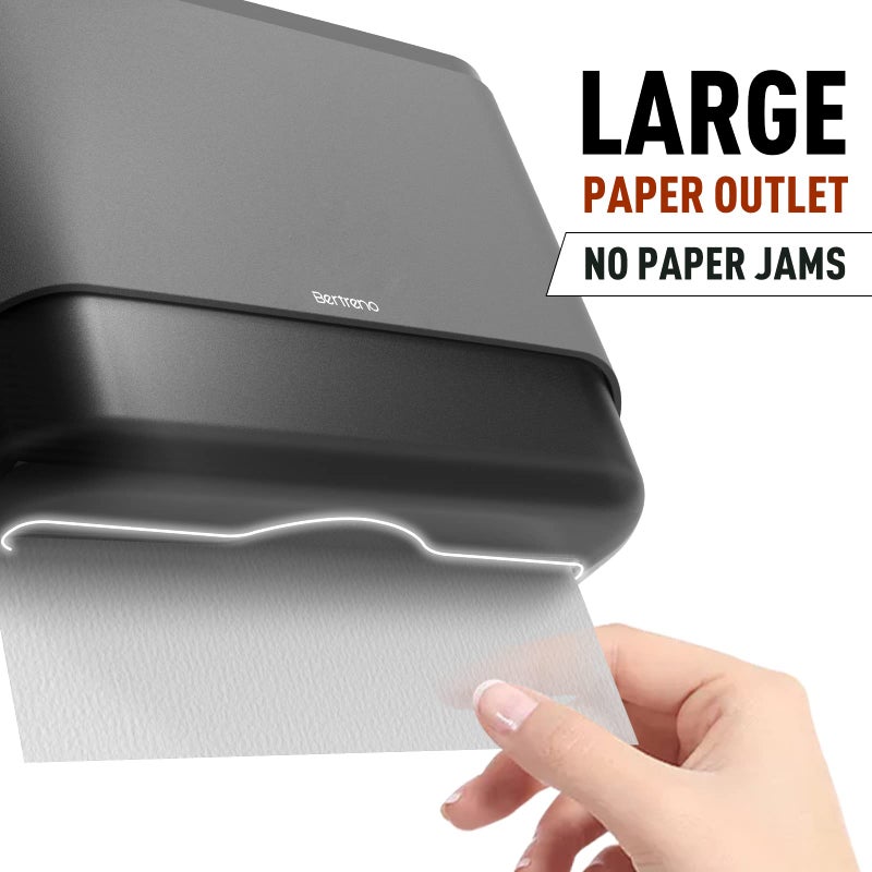 Bertreno Wall Mount Paper Towel Dispenser, Multifold Paper Towels Dispenser with Key Lock Commercial Hand Paper Towel Holder for Bathroom (Gray) - Image 2