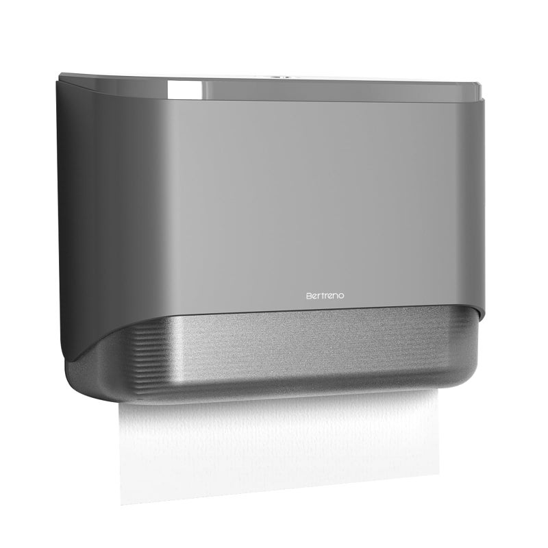 Bertreno Wall Mount Paper Towel Dispenser, Multifold Paper Towels Dispenser with Key Lock Commercial Hand Paper Towel Holder for Bathroom (Gray) - Image 1