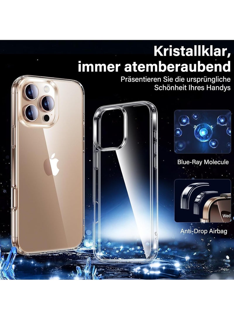 ELTRAZONE 5-in-1 iPhone 16 Pro Max Case – Clear Shockproof Cover with Screen & Lens Protectors, Cleaning Kit & Anti-Yellowing Technology - Image 4