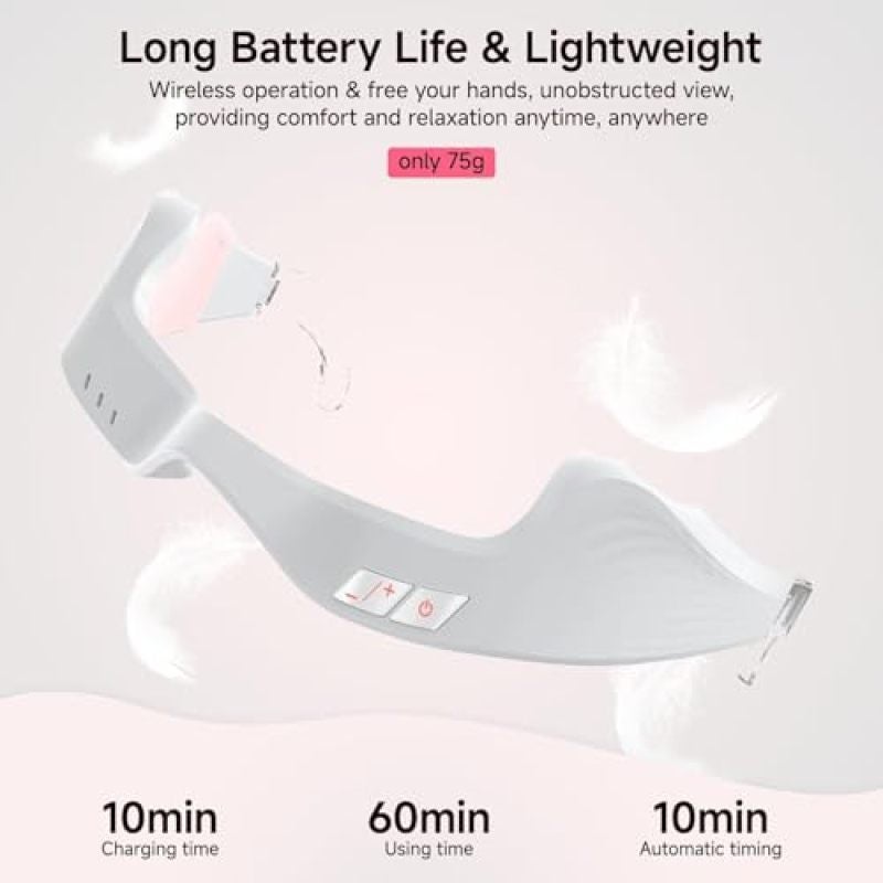 Red Light Therapy Eye Massager, White: 10-Minute Rapid Results, 3D Wraparound Contour, Dual Red Light Microcurrent Technology - Cordless Rechargeable Anti Aging Under Eye Device for Home Daily Skincar - Image 5
