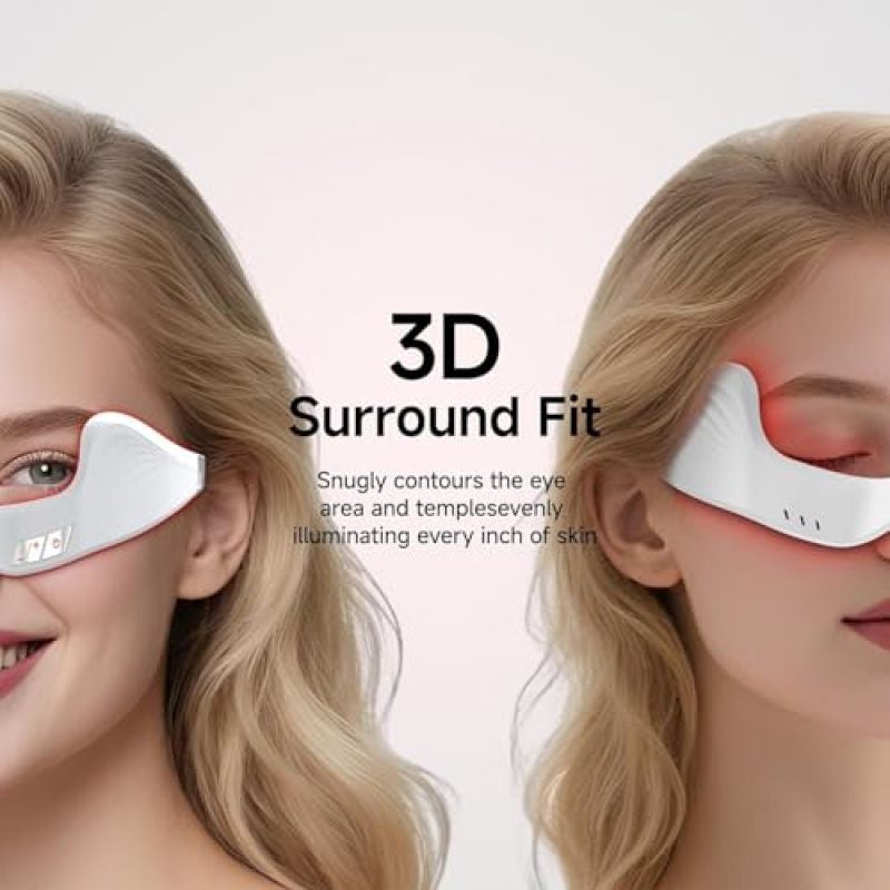 Red Light Therapy Eye Massager, White: 10-Minute Rapid Results, 3D Wraparound Contour, Dual Red Light Microcurrent Technology - Cordless Rechargeable Anti Aging Under Eye Device for Home Daily Skincar - Image 3