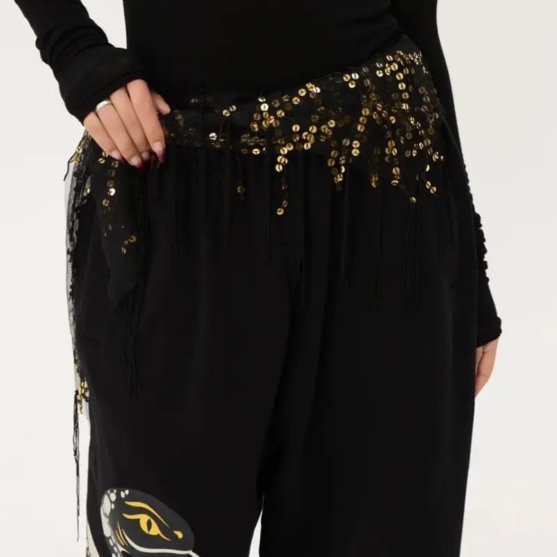 New Street Dance Trendy Brand Sequin Waistband Jazz Hip Scarf Performance Indian Dance Dance With Glitter - Image 1