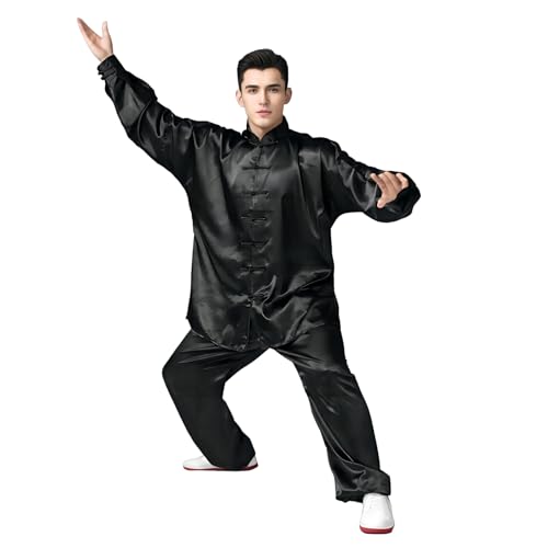 Andux Chinese Traditional Tai Chi Uniforms Kung Fu Clothing Unisex SS-TJF01 Black (M) - Image 1