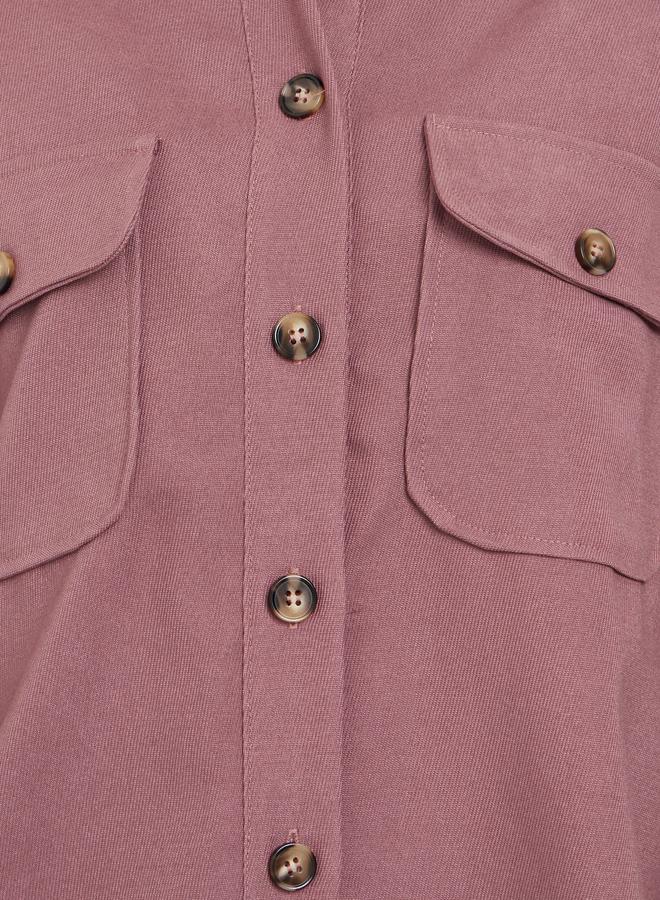 ستايلي قميص وردي بياقة وأزرار أمامية - Image 4
