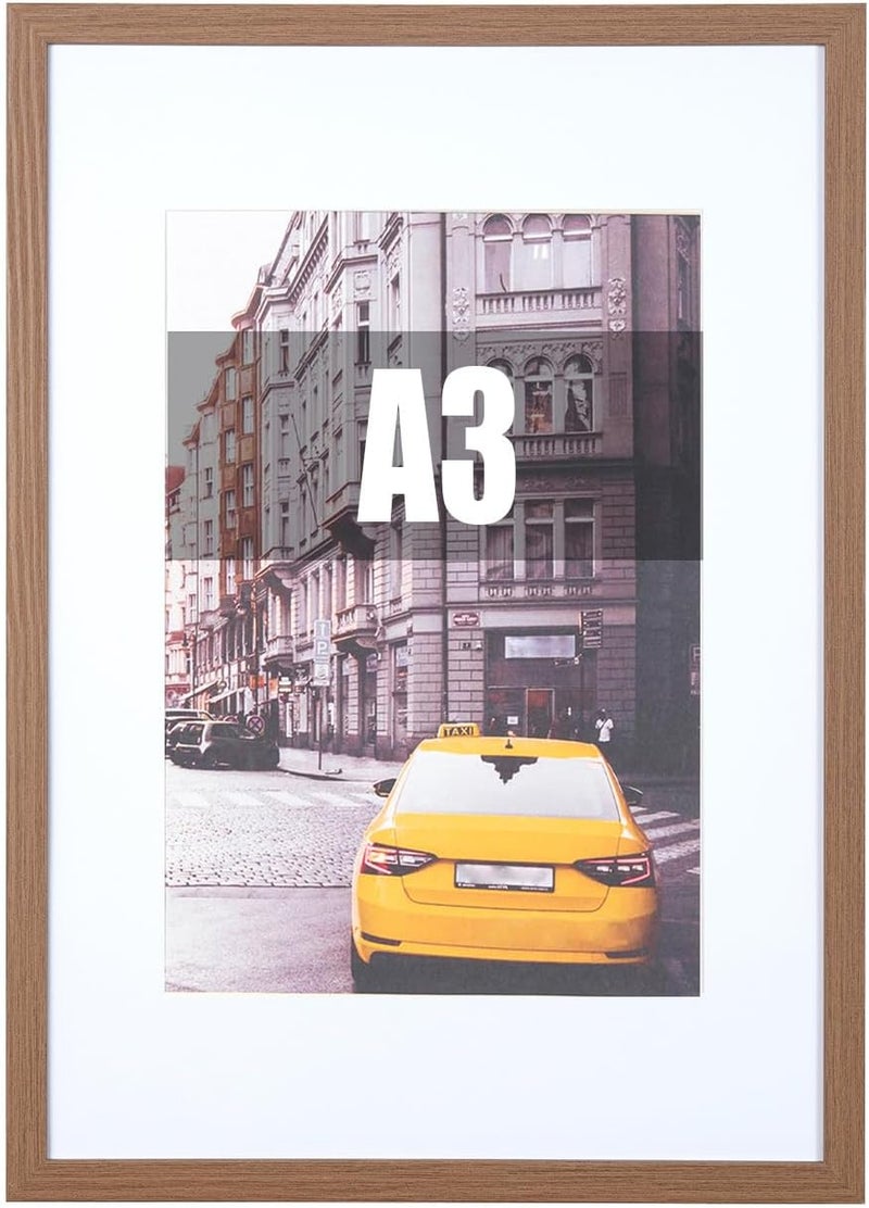 kennethan Brown Wooden Picture Frame with Mount, Poster Frame, certificate frame for Freestanding and Wall Mountable - Image 2