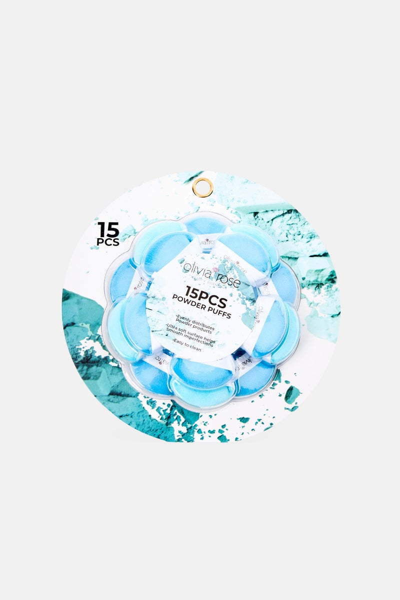 Olivia Rose 15 Pieces Powder Puffs Set, Multicolor - Image 1