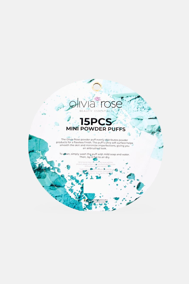 Olivia Rose 15 Pieces Powder Puffs Set, Multicolor - Image 2