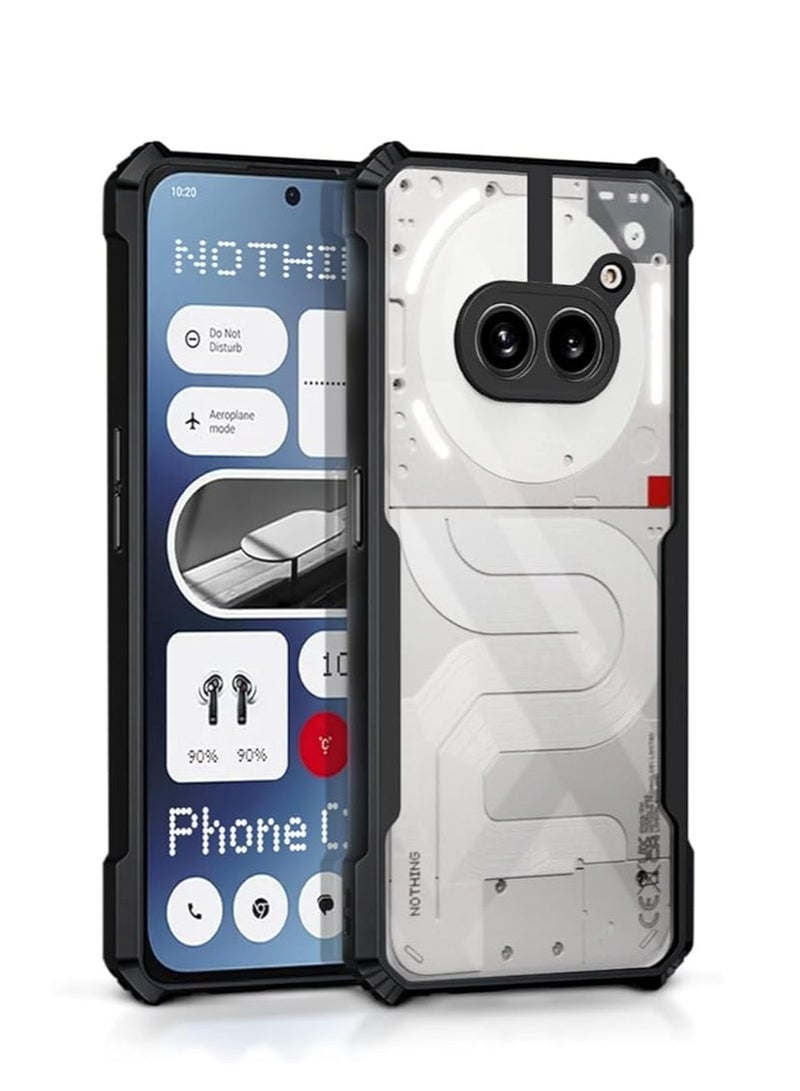 لا شيء هاتف 2a غطاء خلفي صلب شفاف من البولي كربونات مع حواف سوداء من البولي يوريثان الحراري الممتاز المقاوم للصدمات 360 درجة مقاومة للصدمات وحماية عدسة الكاميرا غطاء شفاف لهاتف لا شيء هاتف 2a - Image 1