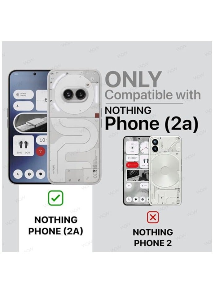 لا شيء هاتف 2a غطاء خلفي صلب شفاف من البولي كربونات مع حواف سوداء من البولي يوريثان الحراري الممتاز المقاوم للصدمات 360 درجة مقاومة للصدمات وحماية عدسة الكاميرا غطاء شفاف لهاتف لا شيء هاتف 2a - Image 4