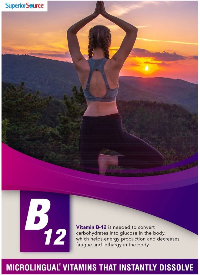 Superior Source No Shot Vitamin B12 Methylcobalamin Quick Dissolve Sublingual Tablets Active Form Of B12 Increase Metabolism Energy Production Nervous System Support Nongmo (Vitamin B12 1000Mcg)  - Image 4