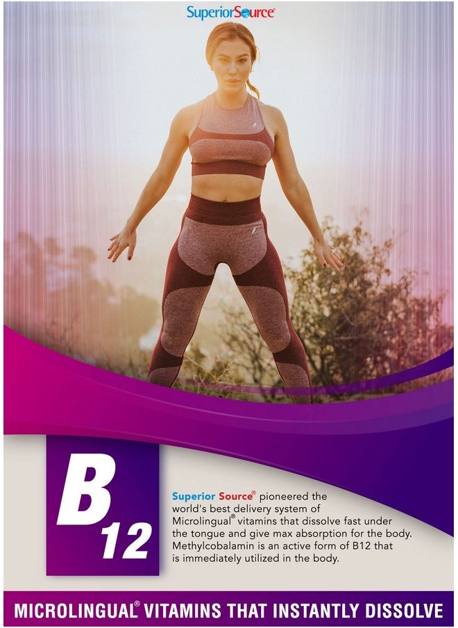 Superior Source No Shot Vitamin B12 Methylcobalamin Quick Dissolve Sublingual Tablets Active Form Of B12 Increase Metabolism Energy Production Nervous System Support Nongmo (Vitamin B12 1000Mcg)  - Image 3