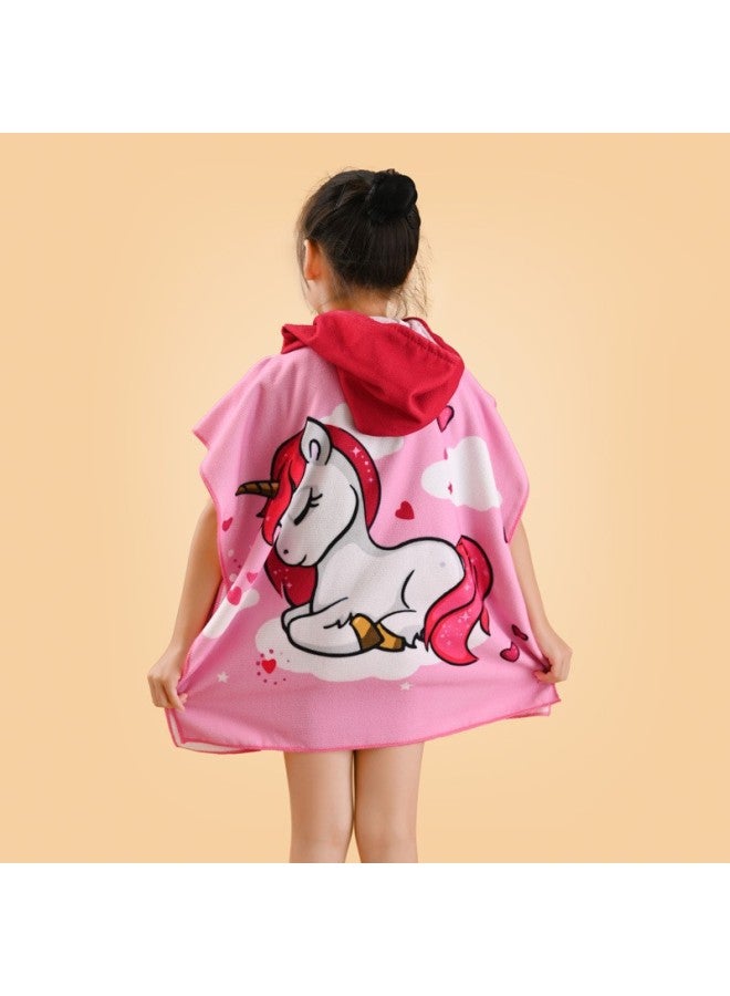 SHARP Children's Bath Towel Cape Cute Cartoon Print Soft Thickened Quick-drying Wearable Beach Towel - Image 1