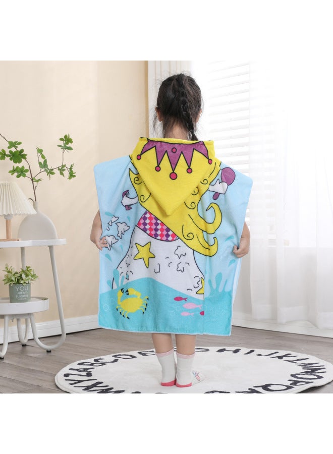 SHARP Children's Bath Towel Cape Cute Cartoon Print Soft Thickened Quick-drying Wearable Beach Towel - Image 2