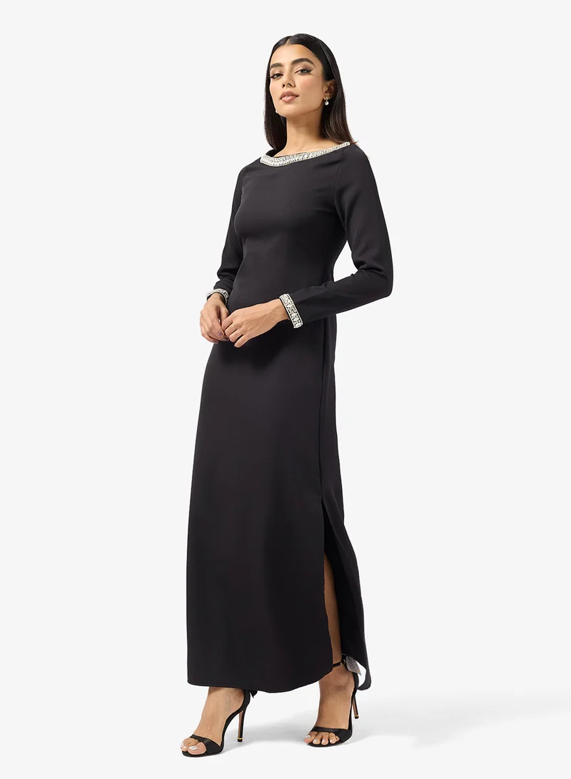 Khizana  Embellished Neck Shift Dress for Women | Best Price UAE