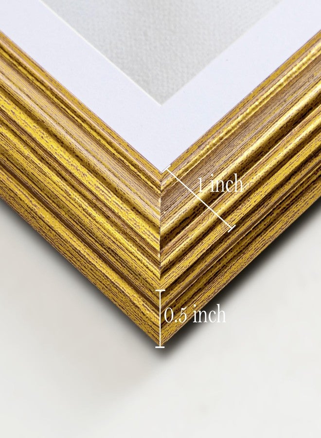 eletecpro 11x14 Gold Picture Frames Set of 4, Vintage Photo Frames with Clear Acrylic Cover, Gallery Wall Art Display 8x10 Photo with Mat or 11x14 without Mat for Tabletop or Wall Mount, Home Decor - Image 5