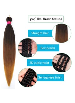 Pre Stretched Braiding Hairombre Braiding Hair 28''8 Packs Silky Color Blend Braid Hair Extensions 100% Kanekalon Synthetic Crochet Hair Braids Yaki Texture Hair Braiding - pzsku/ZD658F4277FB7951237CAZ/45/_/1721025008/c24271a3-7ae5-4e0c-8335-c59a0b422ce9