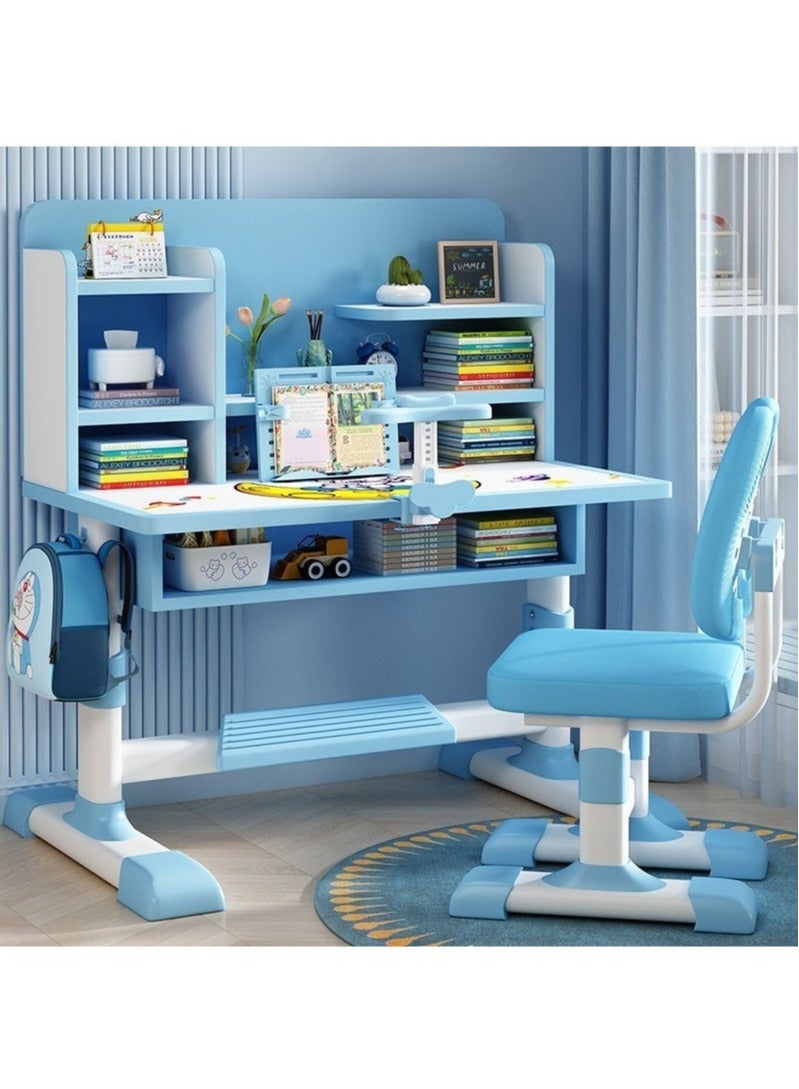 Generic Children's study desk, adjustable student writing and homework desk with bookshelf, desk and chair combination  - Image 3