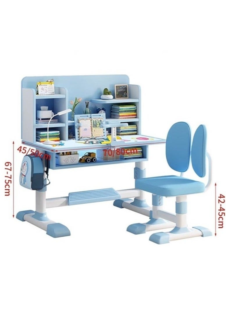 Generic Children's study desk, adjustable student writing and homework desk with bookshelf, desk and chair combination  - Image 5