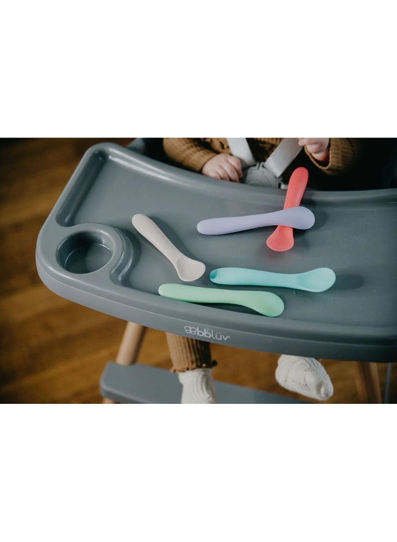 bbluv bblüv Silicone Baby Spoons Set - Soft, BPA-Free, Gum-Friendly, Dishwasher Safe, 5-Pack, 4M+ Infant Feeding Essentials, Durable & Stain-Resistant – Multicolor - Image 3