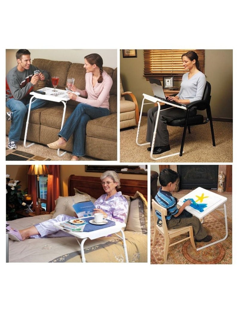 Table Mate - Folding Portable Table Mate For Study, Dinner And Laptop Use White - Image 1