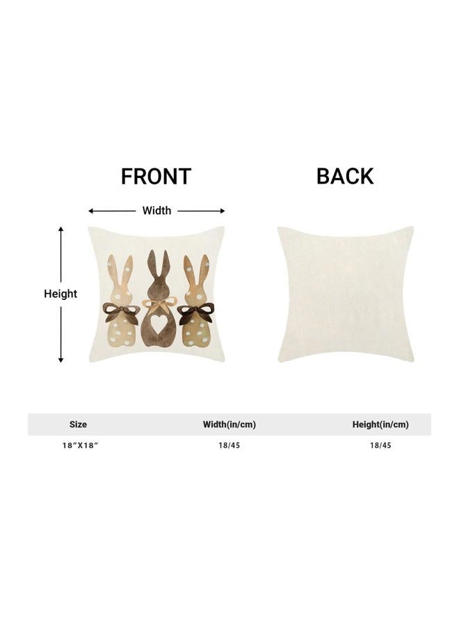 CXMEIFLY Easter Pillow Covers 18 x 18 Inch Set of 2 for Vintage Polka Dot Love Heart Bunny Decor Throw Pillows Spring Bow Rabbit Outdoor Farmhouse Decorative Cushion Cases for Couch Bed Decoration - Image 4