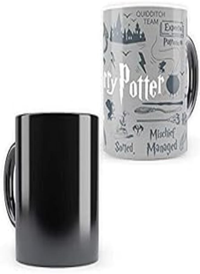 Generic Epic Stuff - Harry Potter Ceramic Heat Sensitive Magic Mugs - Grey, 350ml Officially Licensed by Warner bros USA 