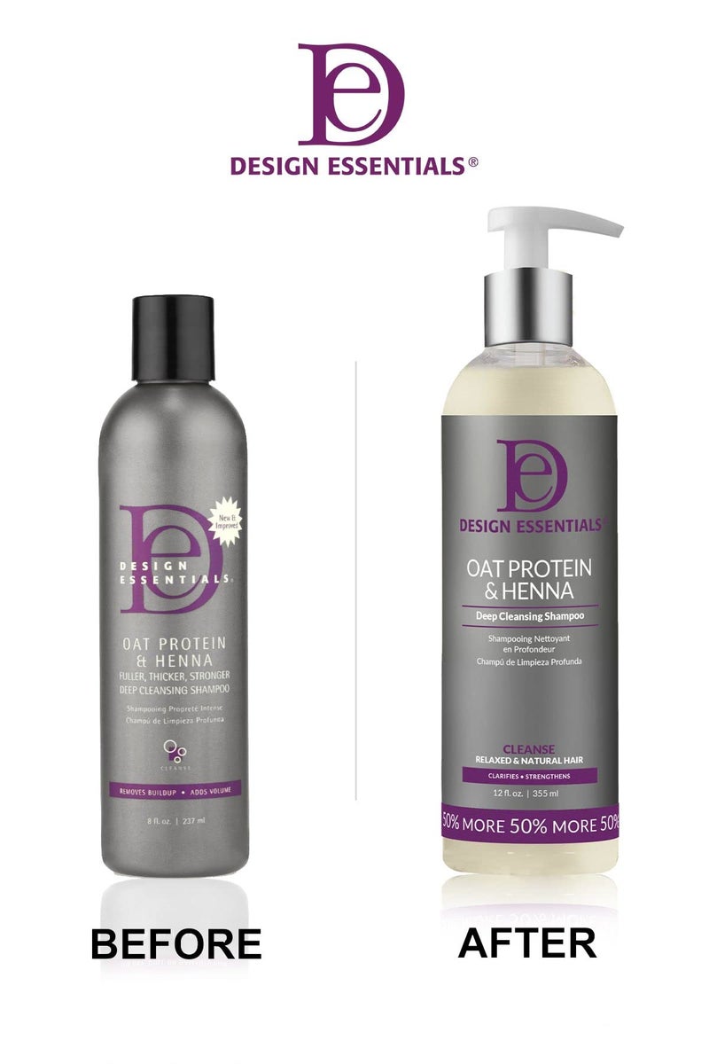 Design Essentials Oat Protein & Henna Deep Cleansing Shampoo for Relaxed & Natural Hair, Clarifies, Strengthens, & Volumizes Hair - Sulfate-Free, 12 Oz (Pack of 1) - Image 2