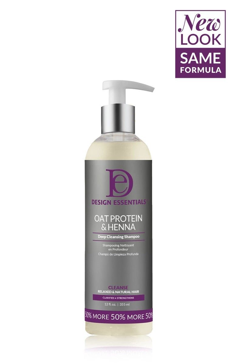 Design Essentials Oat Protein & Henna Deep Cleansing Shampoo for Relaxed & Natural Hair, Clarifies, Strengthens, & Volumizes Hair - Sulfate-Free, 12 Oz (Pack of 1) - Image 1