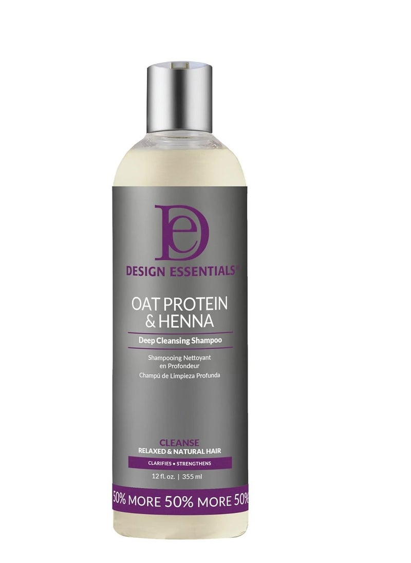 Design Essentials Design Essentials Oat Protein & Henna Deep Cleansing Shampoo, to Clarify, Strengthen, and Add Volume for All Hair Types, 12 Fl Oz.  - Image 1
