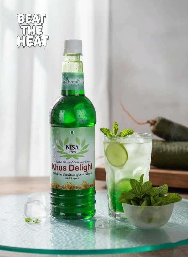 NISA Udyog Herbal Khus Delight Sharbat Syrup, 700 ml, With Goodness of Khus Roots, Fennel Seeds and Mishri I Enjoy with Chilled water, Milkshakes, Mint Mojito, Mocktails and Desserts - Image 4